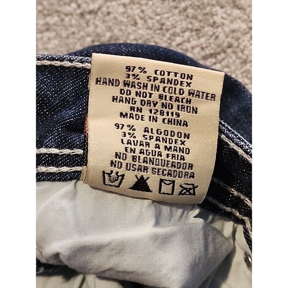 Grace In LA Women's Size 9/28 Embellished Flap Pockets  Heavy Stitch Bootcut - Picture 11 of 16